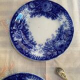 Set of 2 U&C dessert plates, Sarreguemines, Jardinière model