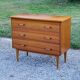 Vintage golden mahogany chest of drawers 3 drawers conical feet from the 60s