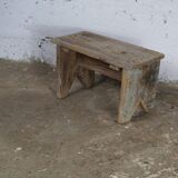 Vintage handcrafted raw foot stool