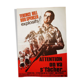 Affiche originale cinéma " Attention on va s'fâcher "