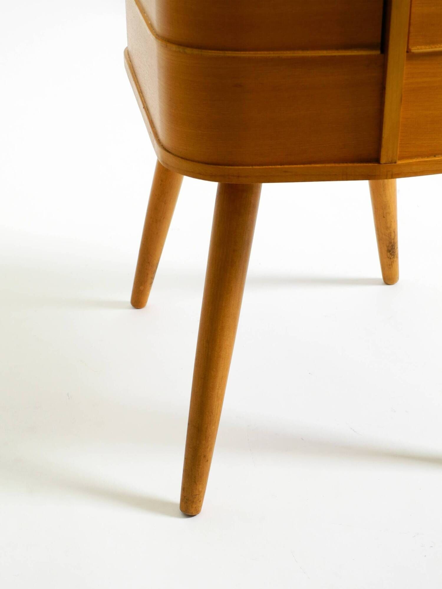 Beautiful original Mid Century teak sewing box with hinged compartments