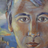 Portrait of a man on canvas