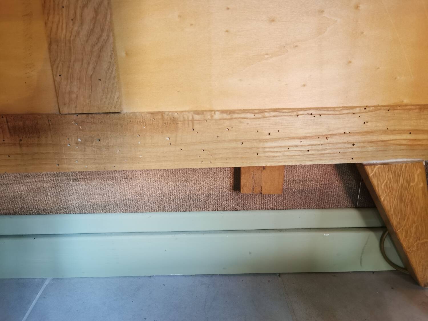 Vintage chest of drawers with compass legs and triptych mirror