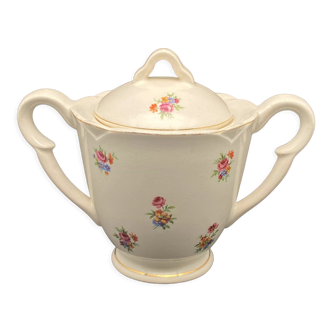 Ceramic sugar bowl with small multi-colored flowers - MLRDP11