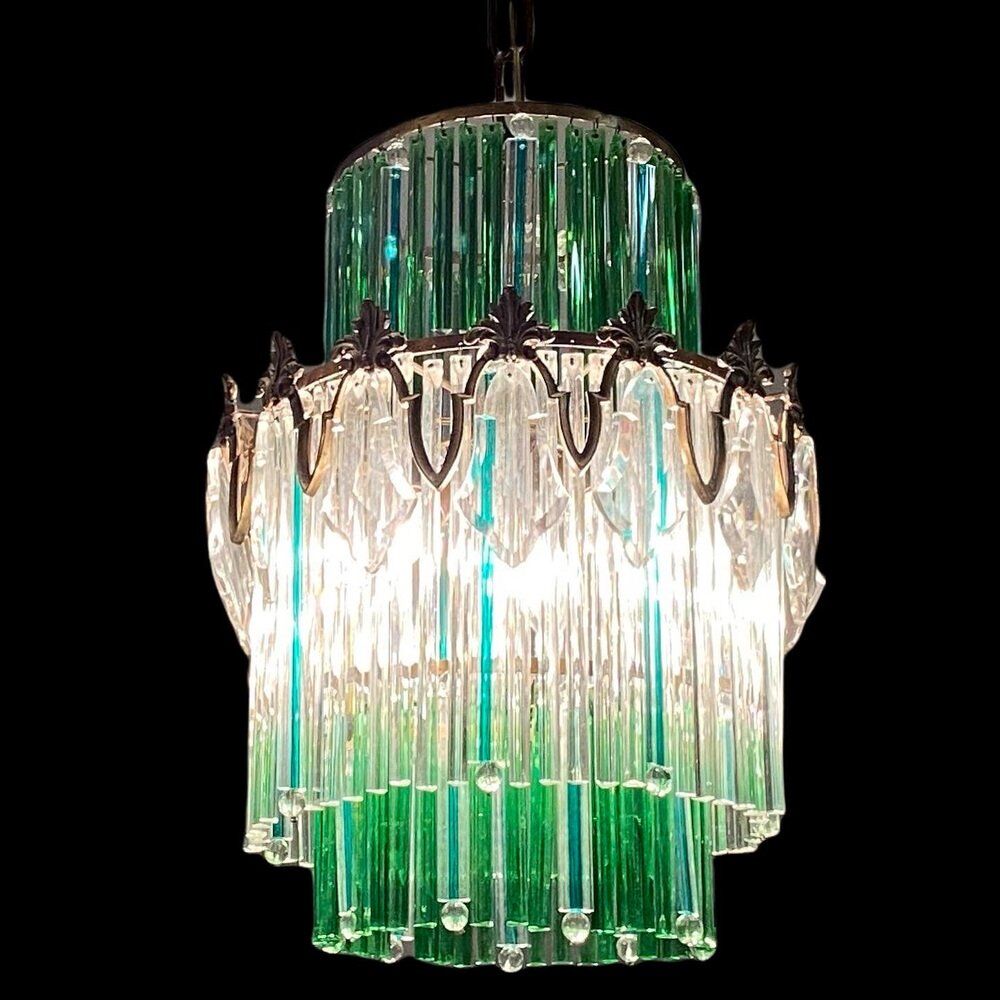 Lustre en cristal italien vintage années 1940