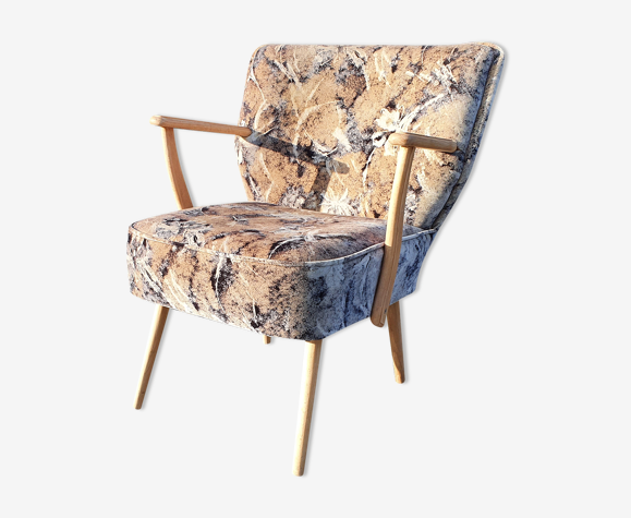 Vintage shell cocktail chair with armrests, 1960s