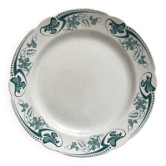 Plat rond en terre de fer "Lucy" KG Lunéville vers 1900