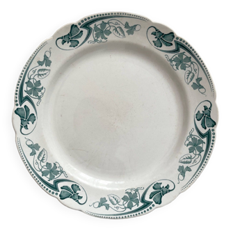 Plat rond en terre de fer "Lucy" KG Lunéville vers 1900