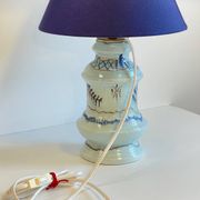 Lampe céramique bleue océan