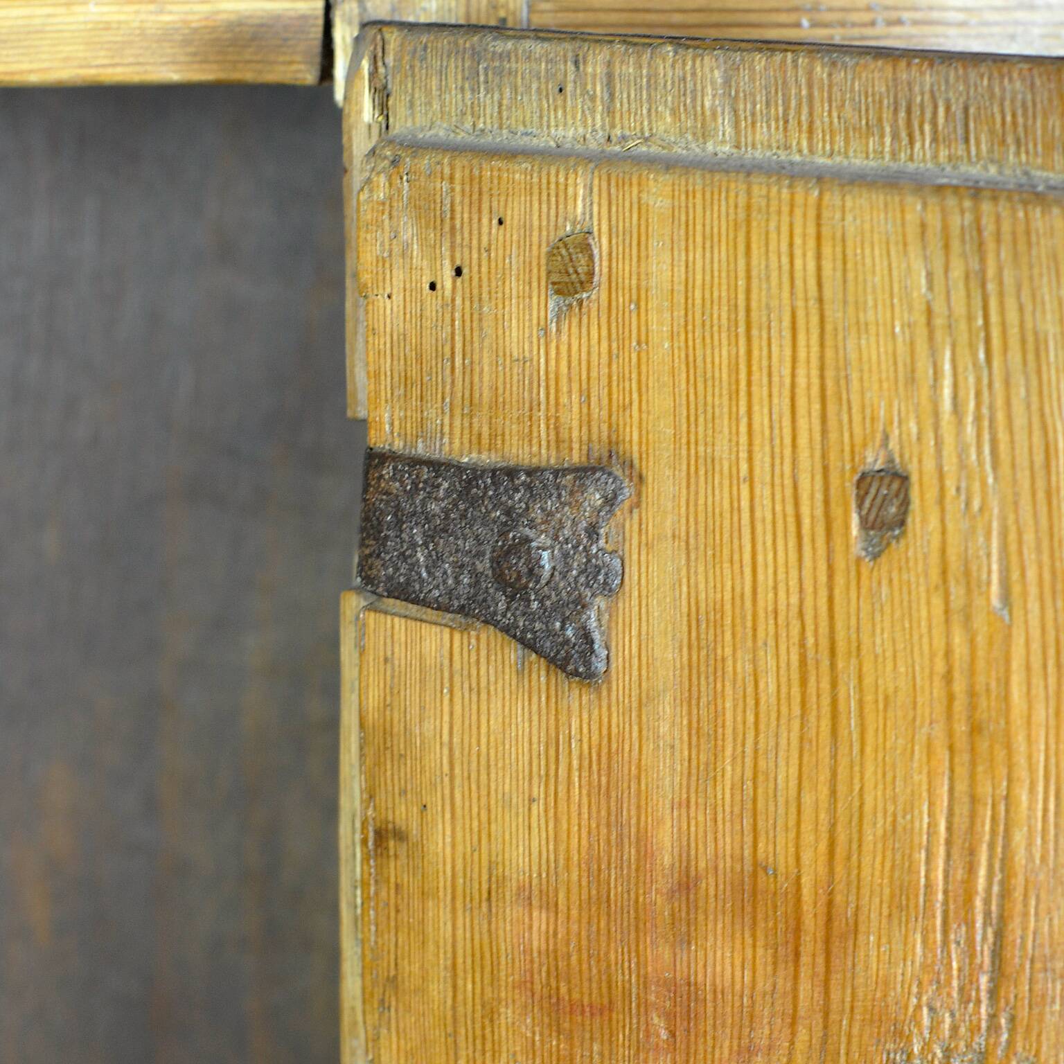 Rustic German pine and oak cabinet, circa 1850