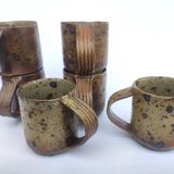 Cups + sandstone saucer by Puisaye Gaudry