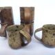 Cups + sandstone saucer by Puisaye Gaudry