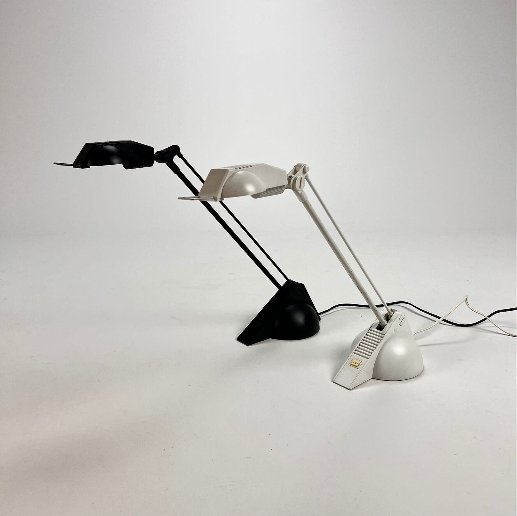 Set of 2 postmodern design desk lamps, 1980s