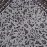 4x7 Turkish Floral Gray & Black Vintage Rug, 124x208Cm