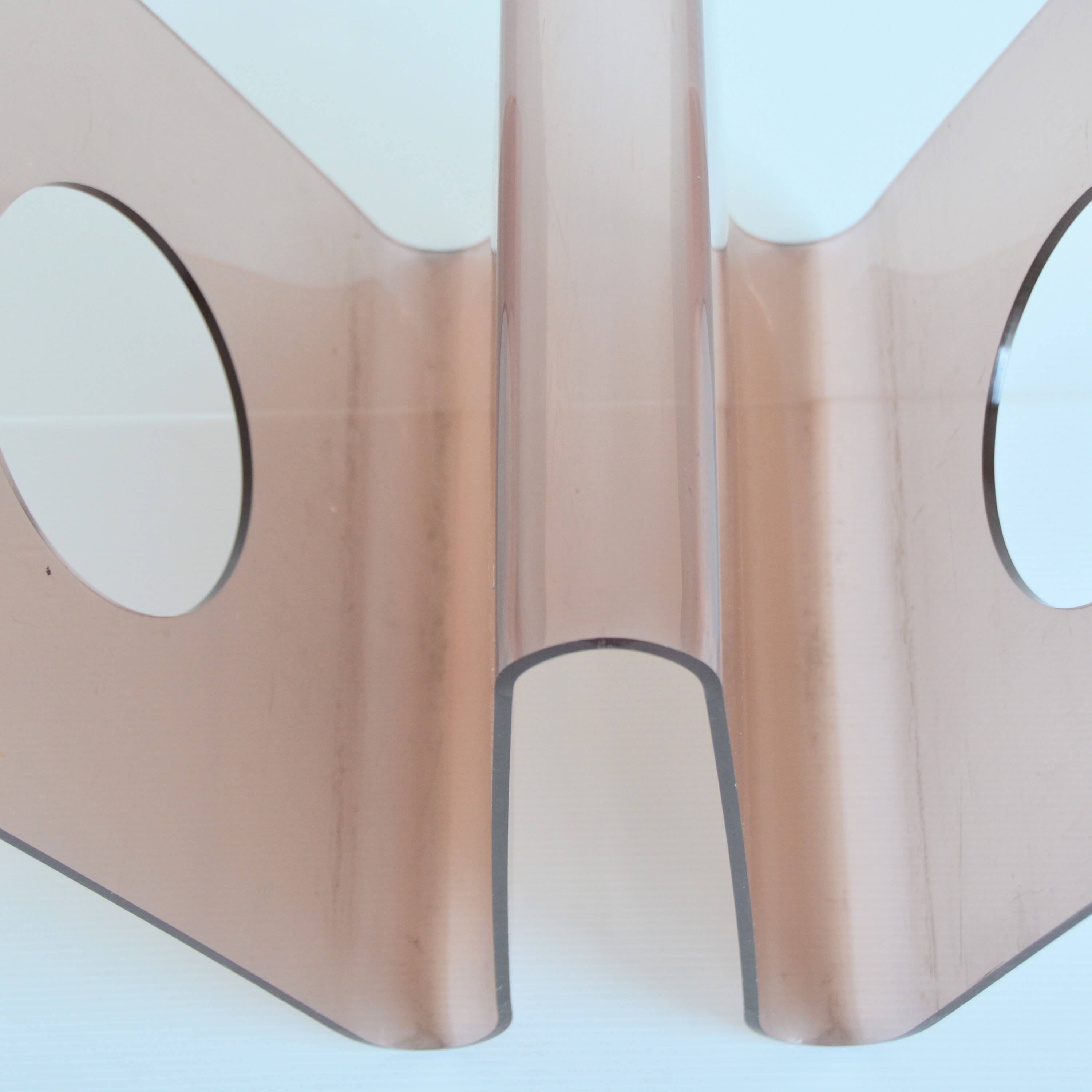 Michel Dumas / Roche Bobois plexiglass magazine rack 1970s