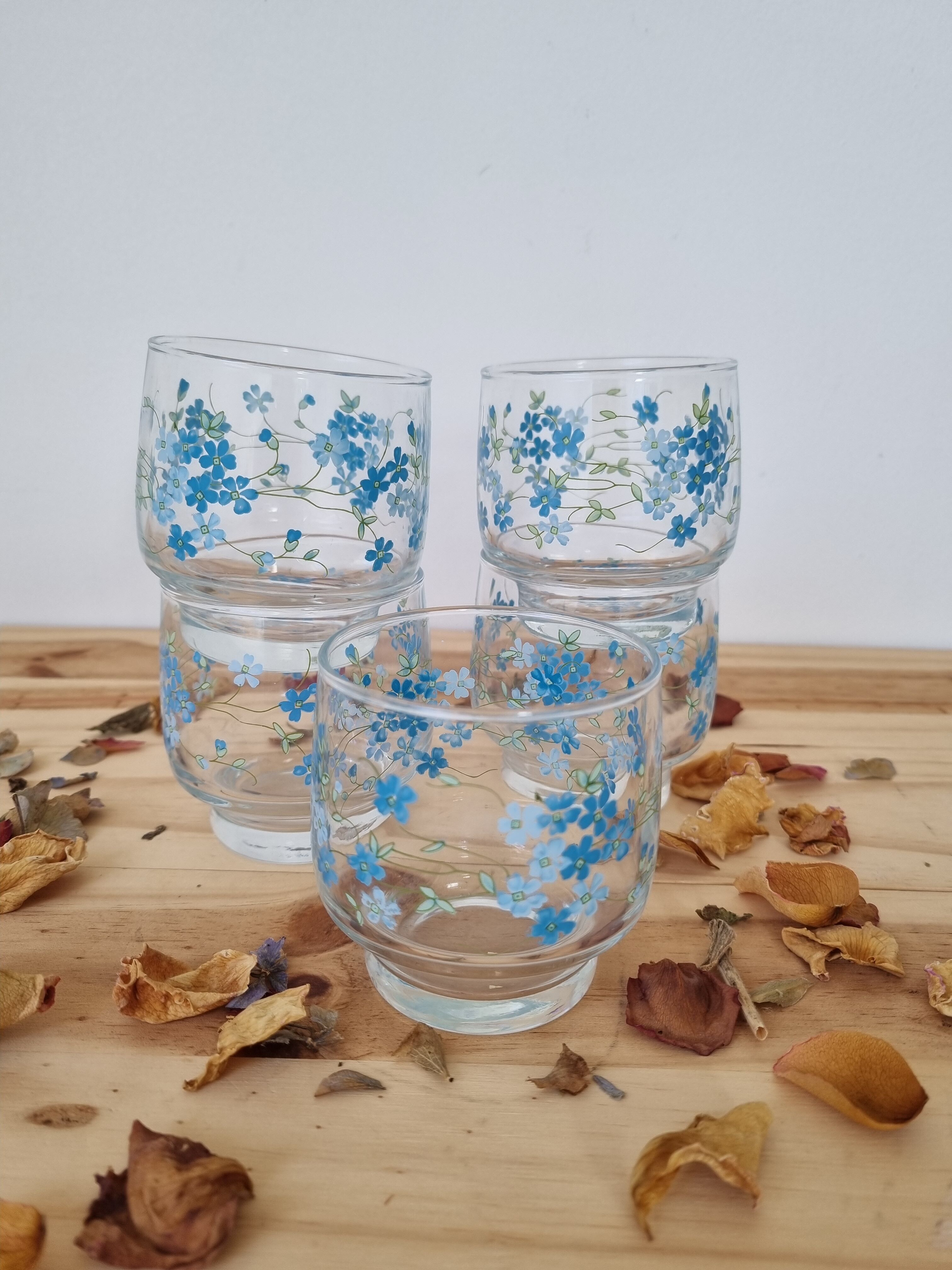 Vintage veronica arcopal myosotis glasses