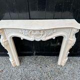 Louis XV style fireplace in pink marble circa 1980