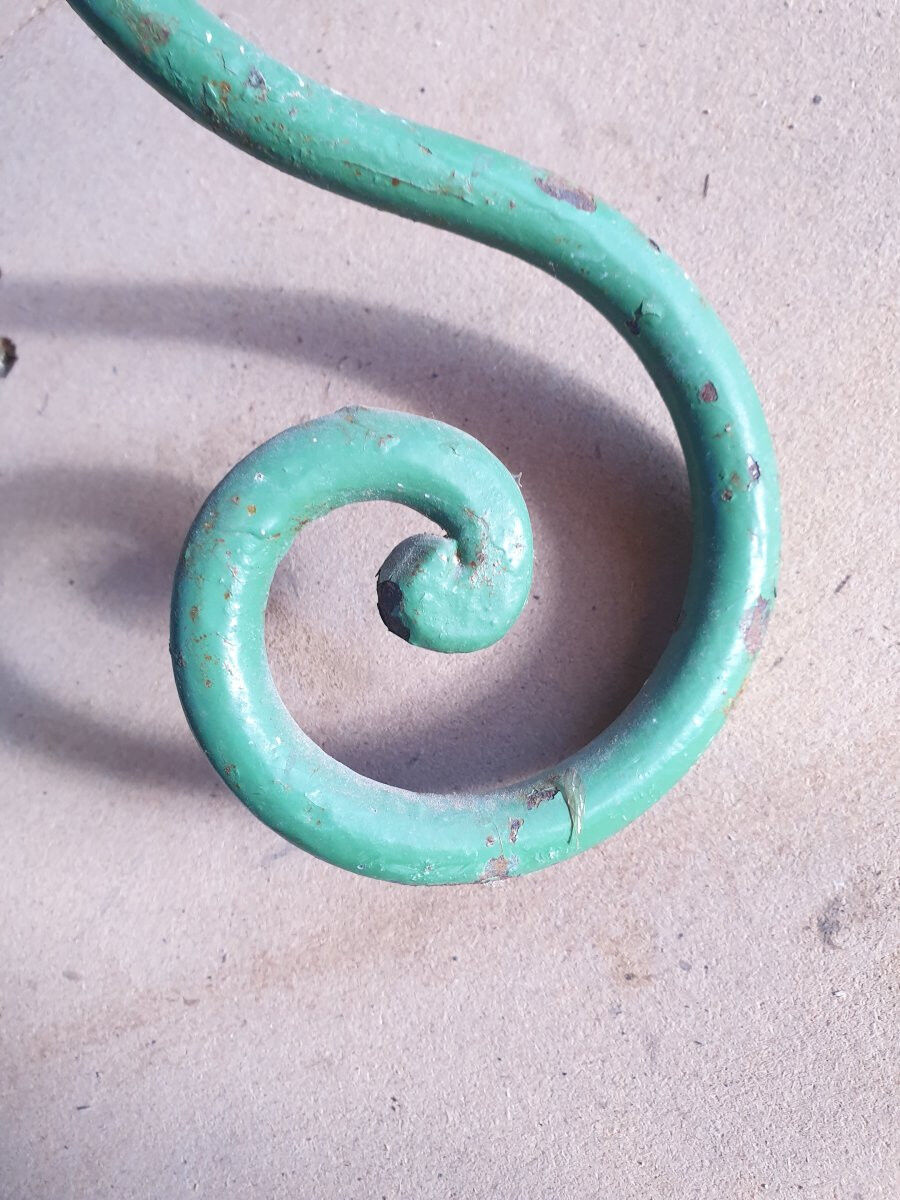 Small green metal side table - mid 20th century