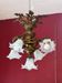 Solid bronze chandelier with moving arms, 19th century, opalescent tulips