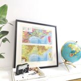 Corsica and southern Mediterranean France vintage map 43x43cm from 1950