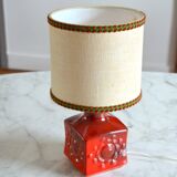 Red ceramic table lamp from Germany, 1970s