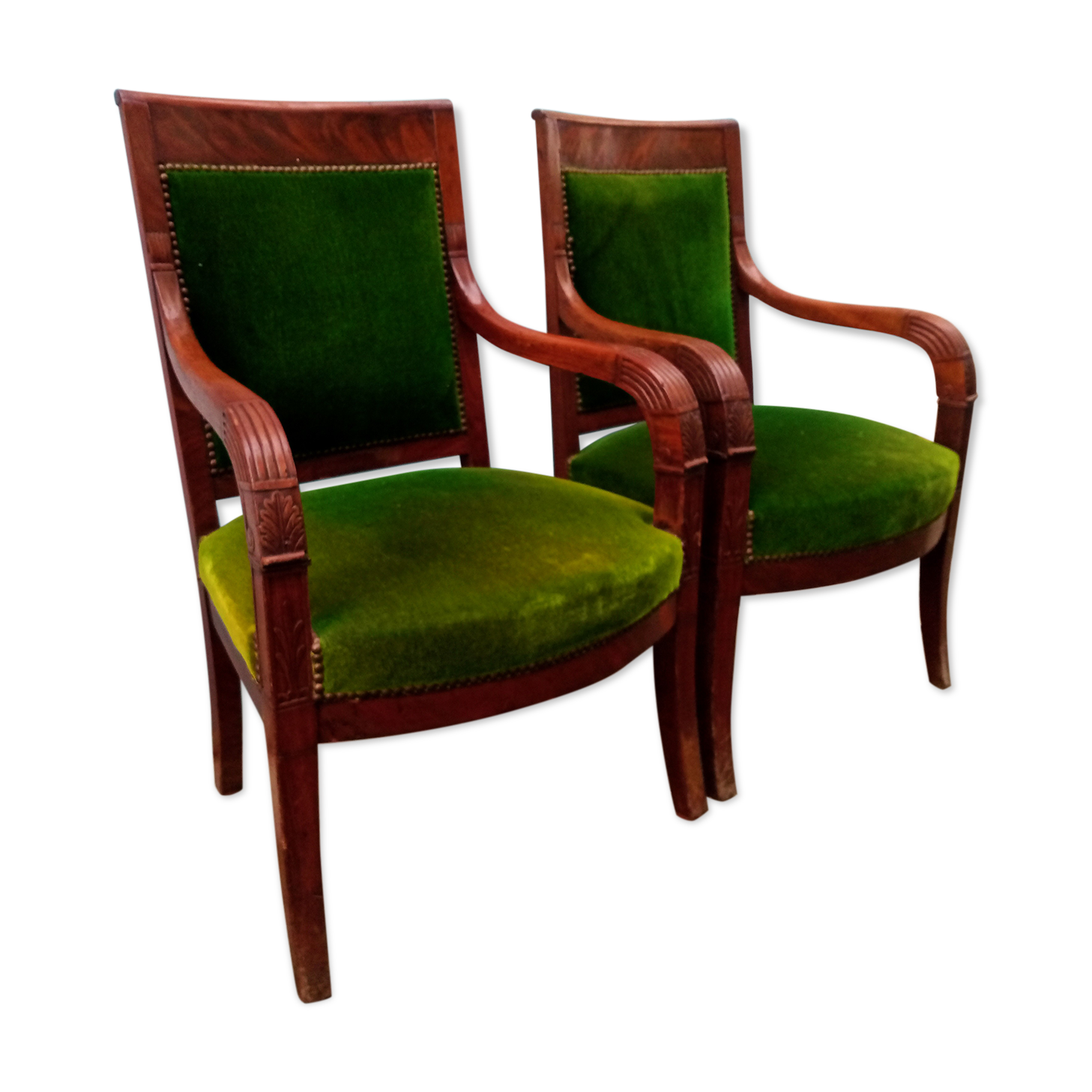 Pair of armchairs period resrauration