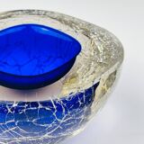 Vintage blue Italian Murano glass ashtray, 1980s