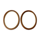 Pair of oval wooden frames with gilding
