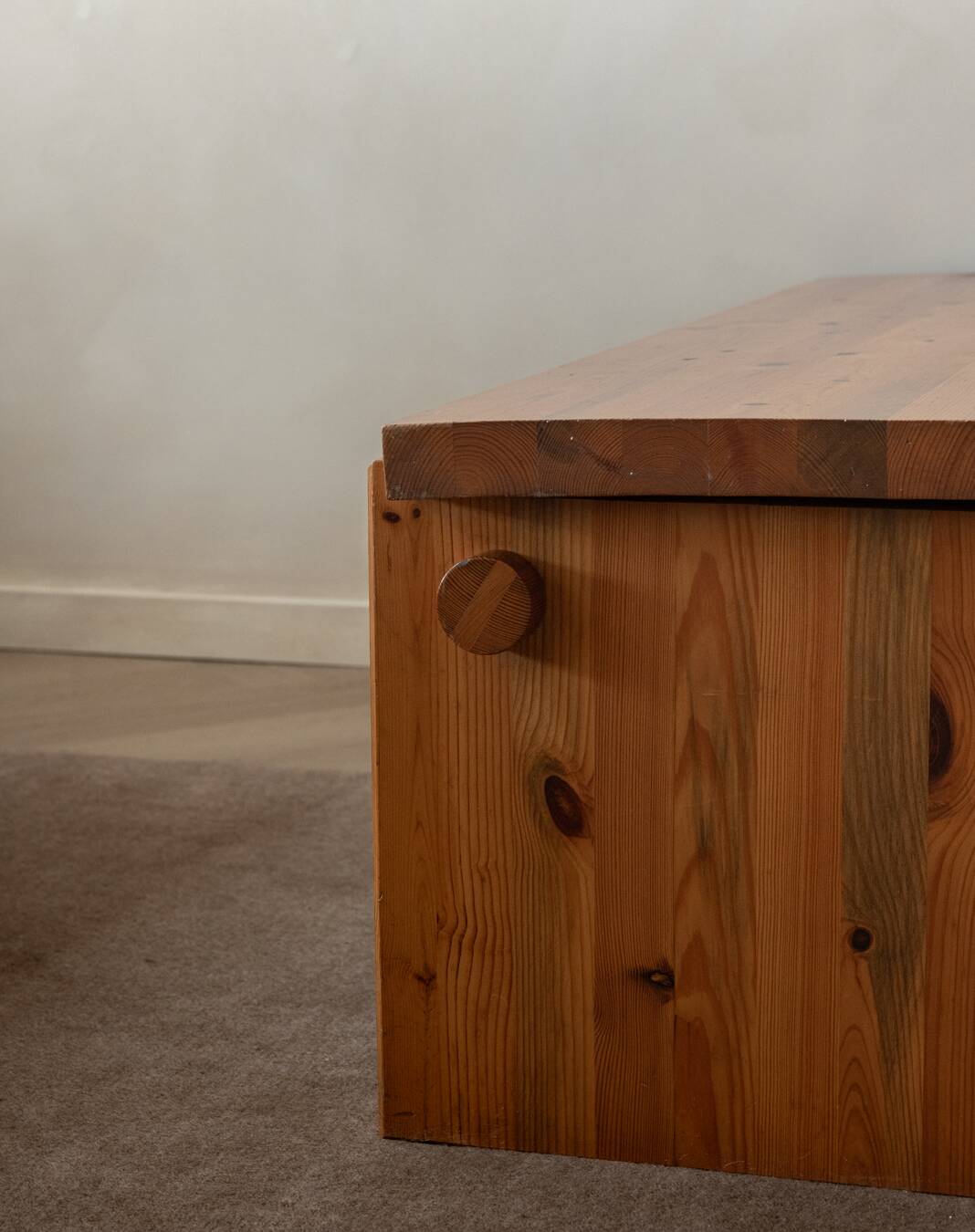 Vintage Pine Coffee Table Dymling Yngve Ekström Swedese, Brutalist, 1970s