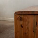 Vintage Pine Coffee Table Dymling Yngve Ekström Swedese, Brutalist, 1970s