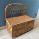 Vintage rattan bench toy chest
