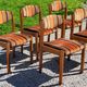 Set of 5 70s designer chairs in beech and orange and brown velvet Self éditeur