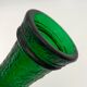 Vintage vase in moulded glass, green and gold patterns - 1970s