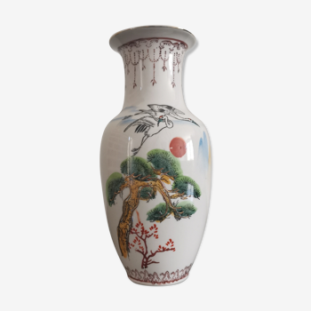 Ancien vase asiatique/chinois en porcelaine fine année 1960