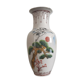 Ancien vase asiatique/chinois en porcelaine fine année 1960