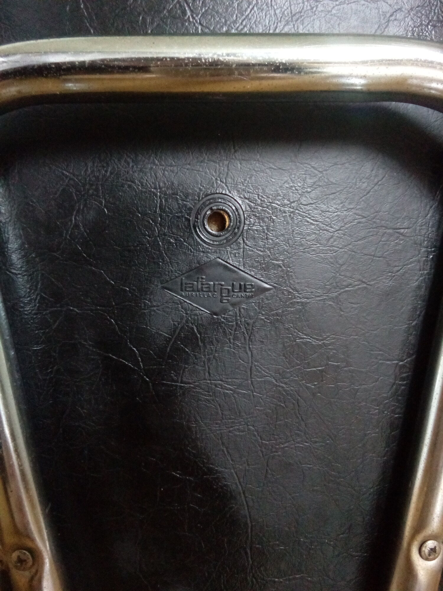 Lafargue Aurillac chrome metal and black skai chair