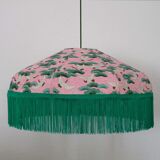 Suspension "Victoria" in paper japonasis rse with cranes and green fange.