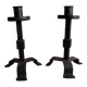 Pair of large brutalist cast iron candlesticks from the 50s