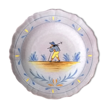 Peasant plate, Nevers earthenware