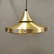Danish Hanging lamp from the 80s in gold-coloured aluminium with hard-pressed plastic bottom grid an