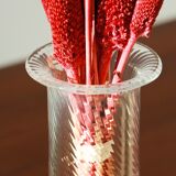 Textured transparent column vase