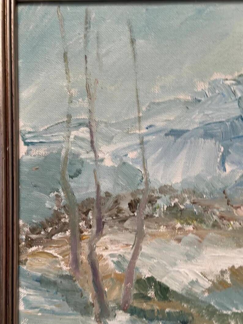 Original Swedish Oil Painting - "Nature Scene" by Maja Sjöberg - Signed - Vintage and Framed - 35.5 × 43.5 cm (14" × 17.1")