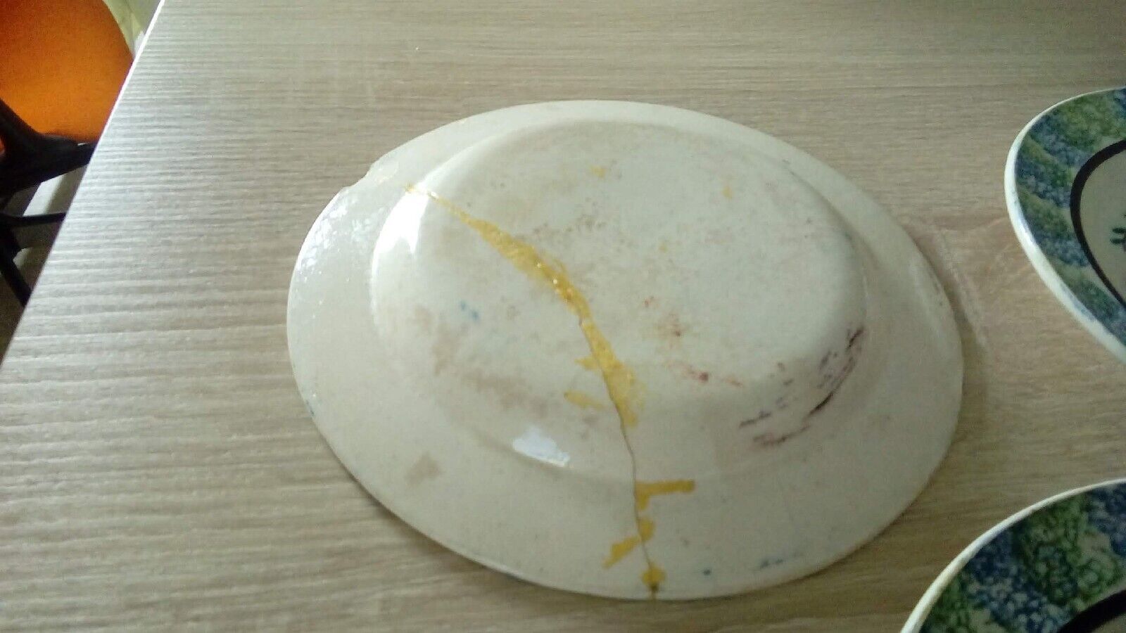 Fine earthenware plates from Forges Les Eaux, sponge decoration, late 19th century