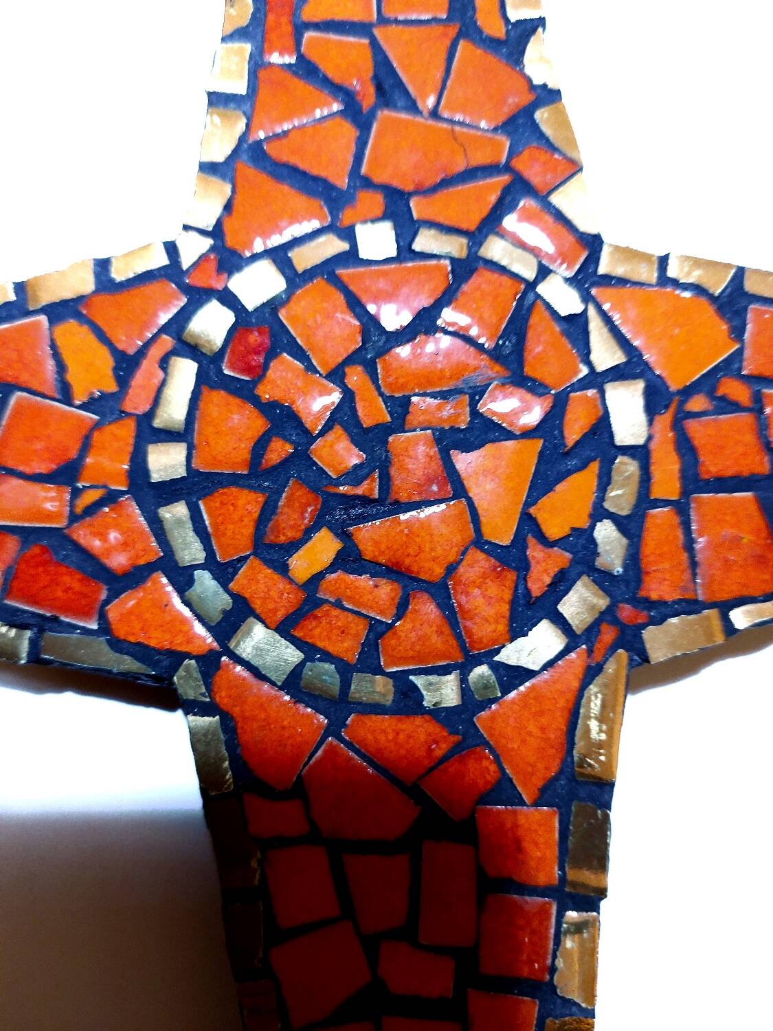 Vintage ceramic mosaic cross