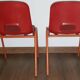 Paire de chaises vintage rouges