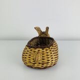 Vintage wicker rabbit basket