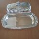 Silver metal butter dish