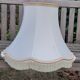 Pagoda lampshade in ecru silk, pink/beige stripe (diam 50 cm) vintage