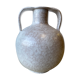 Vase - forme  boule à deux anses  en grés emaillé de couleur grège clair