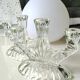 Paire de chandeliers 3 branches en verre d art oberglas austria. années 50